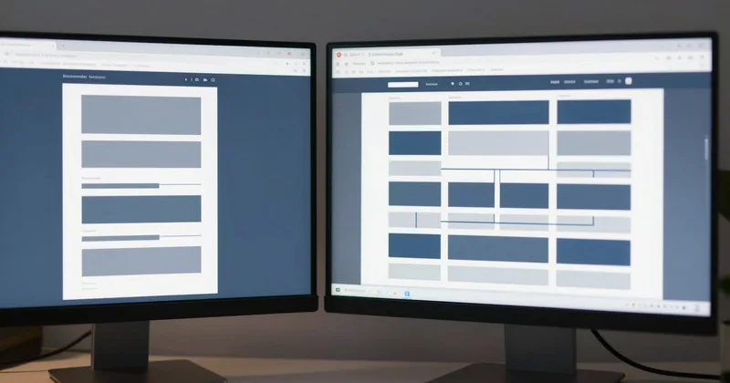 Comparison between a single-page landing page and a multi-page corporate website