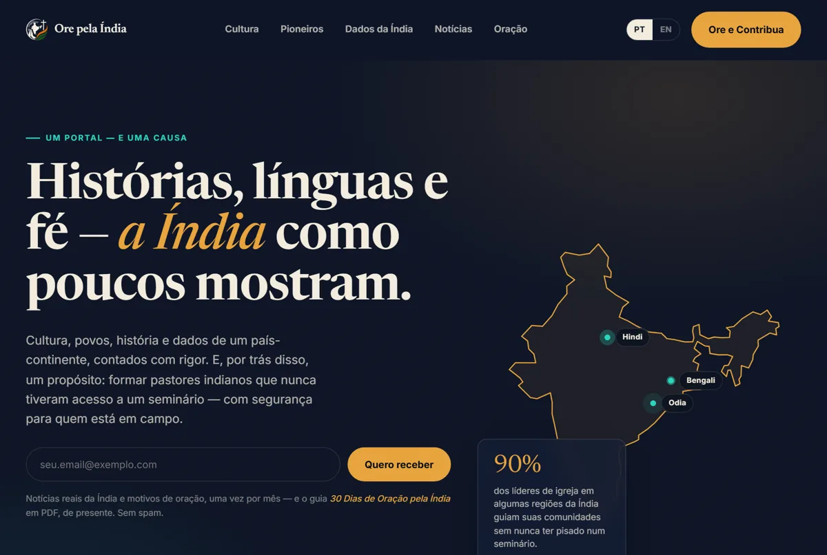 Site Ore pela Índia