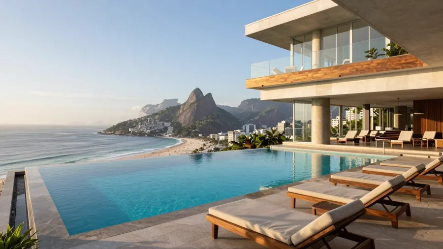 Piscina privativa com borda infinita