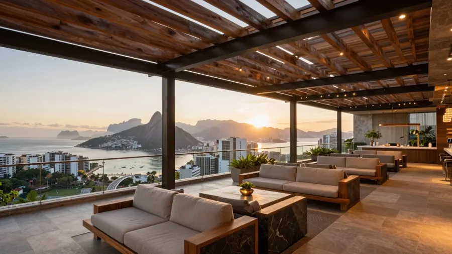 Terraço gourmet com vista panorâmica